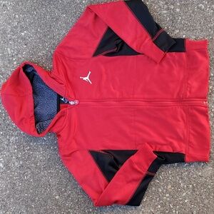 Jordan Youth Hooded Sweater Jacket Zipper Size Medium Red Black Nike